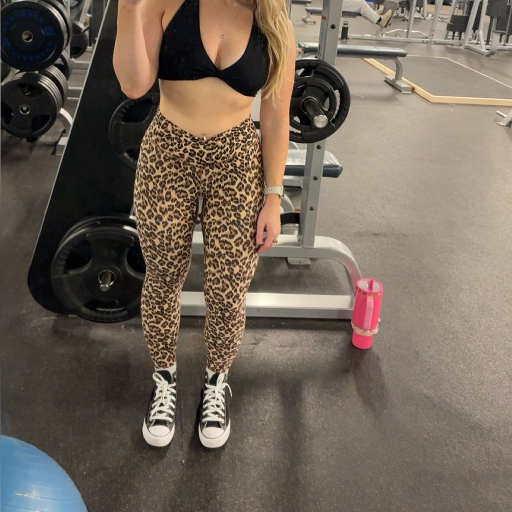 OFFLINE by Aerie Real Me High Waisted Crossover Legging Leopard Print